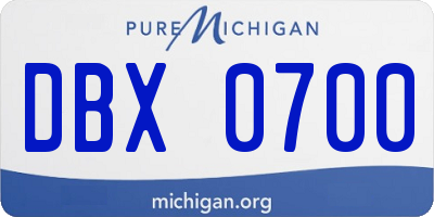 MI license plate DBX0700