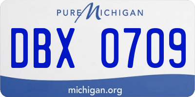 MI license plate DBX0709