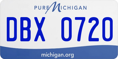 MI license plate DBX0720