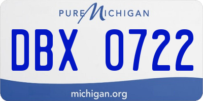 MI license plate DBX0722