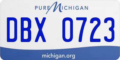 MI license plate DBX0723