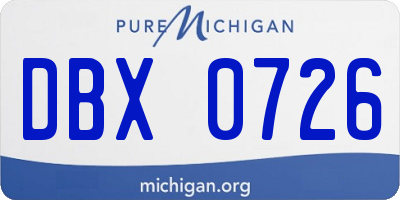 MI license plate DBX0726
