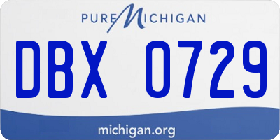 MI license plate DBX0729