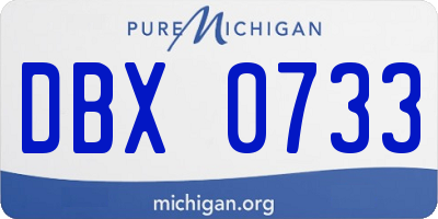 MI license plate DBX0733