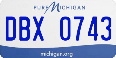 MI license plate DBX0743