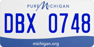 MI license plate DBX0748