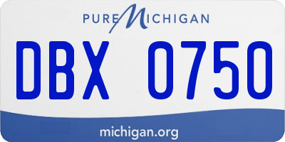 MI license plate DBX0750