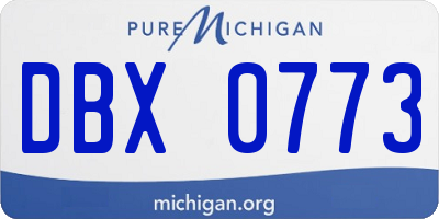 MI license plate DBX0773