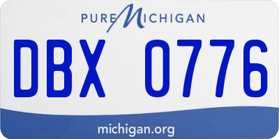 MI license plate DBX0776