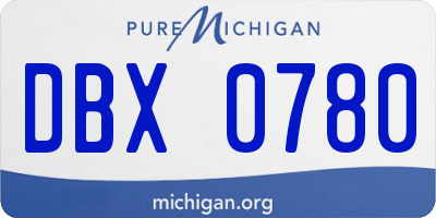 MI license plate DBX0780
