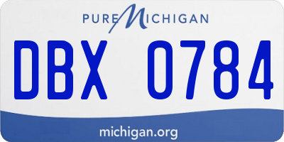 MI license plate DBX0784