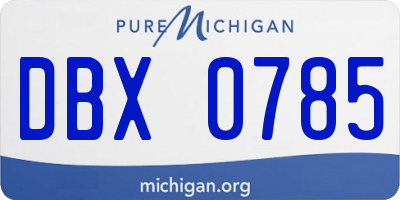 MI license plate DBX0785