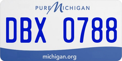 MI license plate DBX0788
