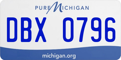 MI license plate DBX0796