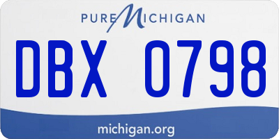 MI license plate DBX0798