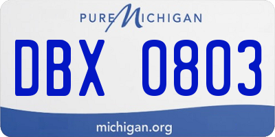 MI license plate DBX0803