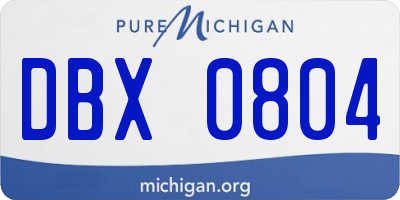 MI license plate DBX0804