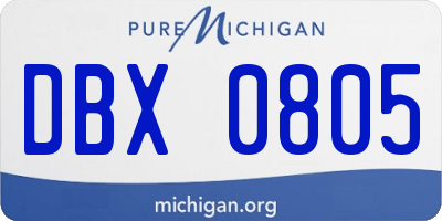 MI license plate DBX0805