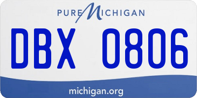 MI license plate DBX0806