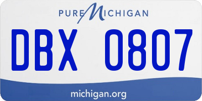 MI license plate DBX0807