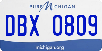 MI license plate DBX0809