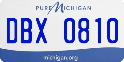 MI license plate DBX0810