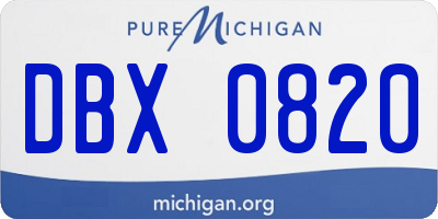 MI license plate DBX0820