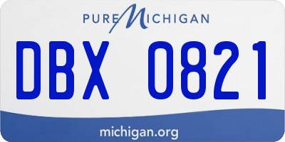 MI license plate DBX0821
