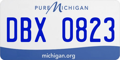 MI license plate DBX0823