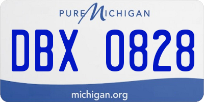 MI license plate DBX0828