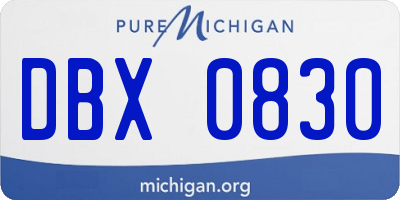 MI license plate DBX0830