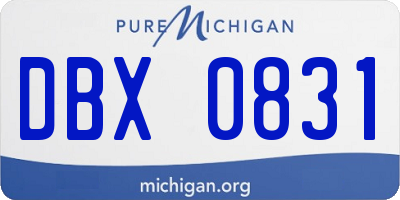 MI license plate DBX0831