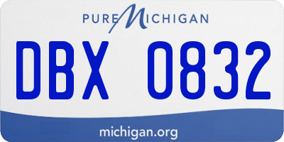MI license plate DBX0832