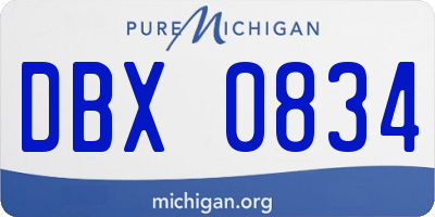 MI license plate DBX0834