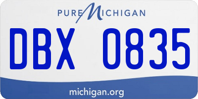 MI license plate DBX0835