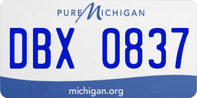 MI license plate DBX0837