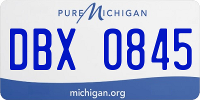 MI license plate DBX0845