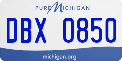 MI license plate DBX0850