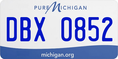 MI license plate DBX0852