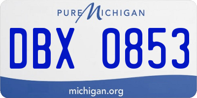 MI license plate DBX0853
