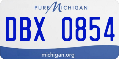 MI license plate DBX0854