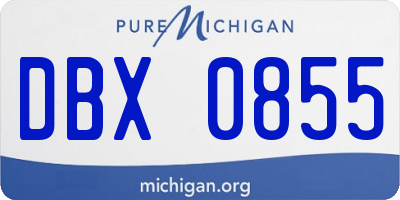 MI license plate DBX0855