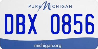 MI license plate DBX0856