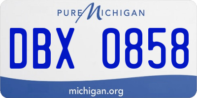 MI license plate DBX0858