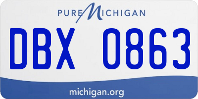 MI license plate DBX0863