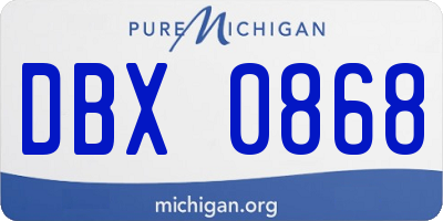 MI license plate DBX0868