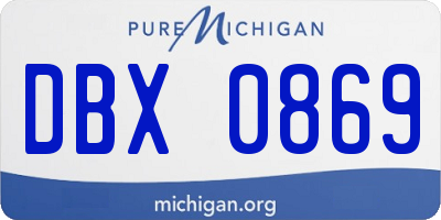 MI license plate DBX0869