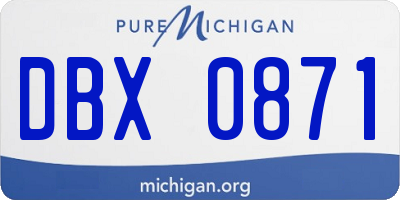 MI license plate DBX0871