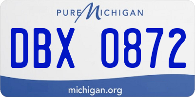 MI license plate DBX0872