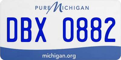 MI license plate DBX0882